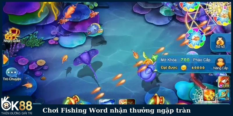 Chơi bắn cá đổi thẻ cào Fishing Word nhận thưởng ngập tràn