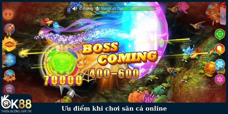 Ưu điểm khi chơi săn cá online